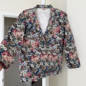 Gotcha Covered Floral Denim Blazer Vintage  Size M